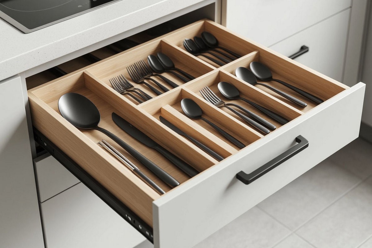 Эффективная организация пространства: разновидности кухонных лотков